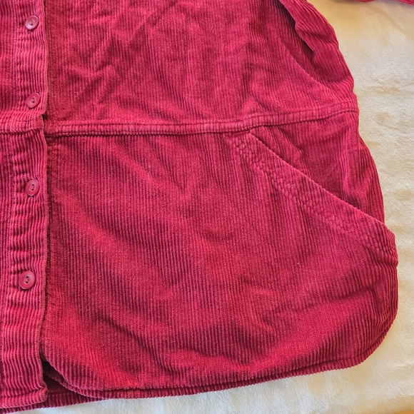 C.J. Banks Red Corduroy Button-Up Tunic Jacket 1X Pockets 100% Cotton - Picture 11 of 14